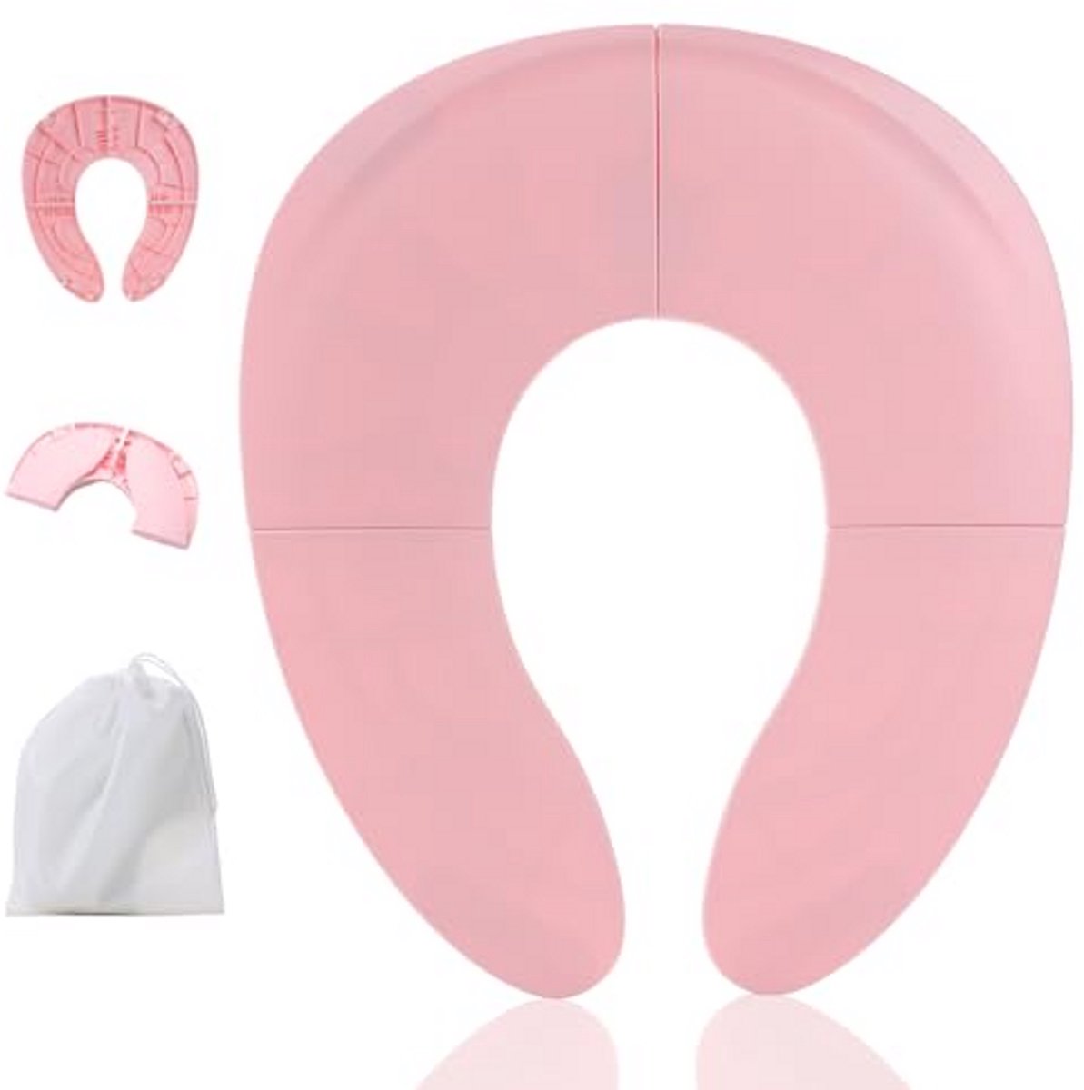 Vouwbare Toiletverkleiner - Kinder Potty - Zindelijkheidstraining Onderweg - Veilig Met Zuignappen - 35 x 31 cm - Roze