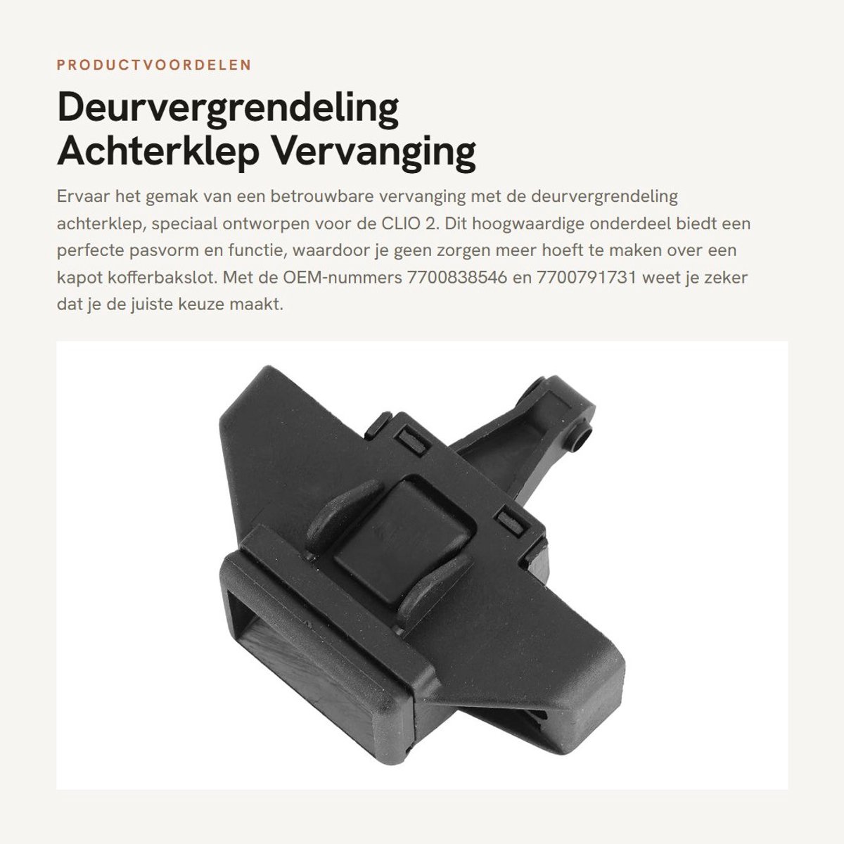 Dailygoods- Kofferbakslot Vervanging - Deurvergrendeling Achterklep