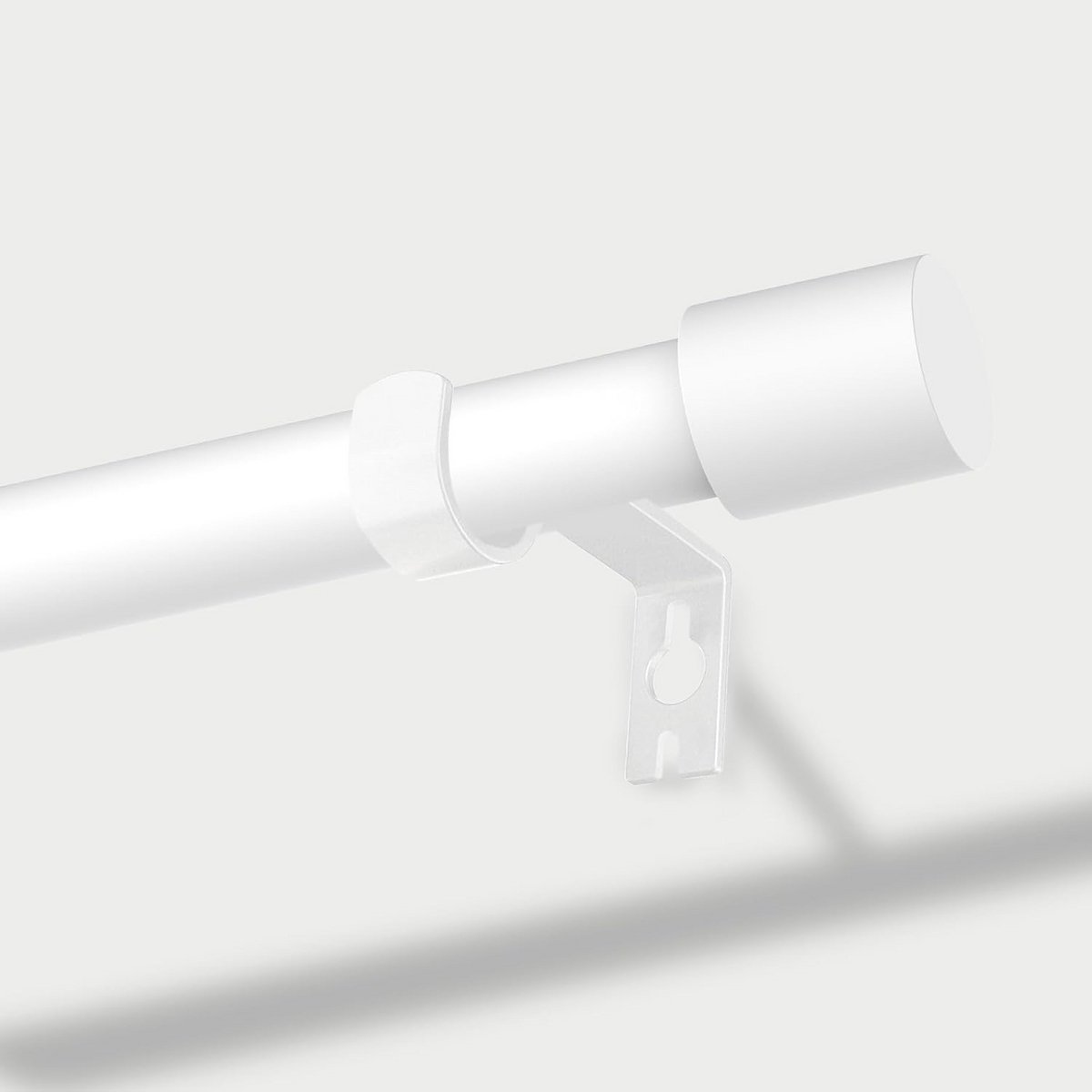Gordijnroede staal - Vensterstang - Raambekleding ophangen - Verstelbare houders - 76-210 cm - Wit