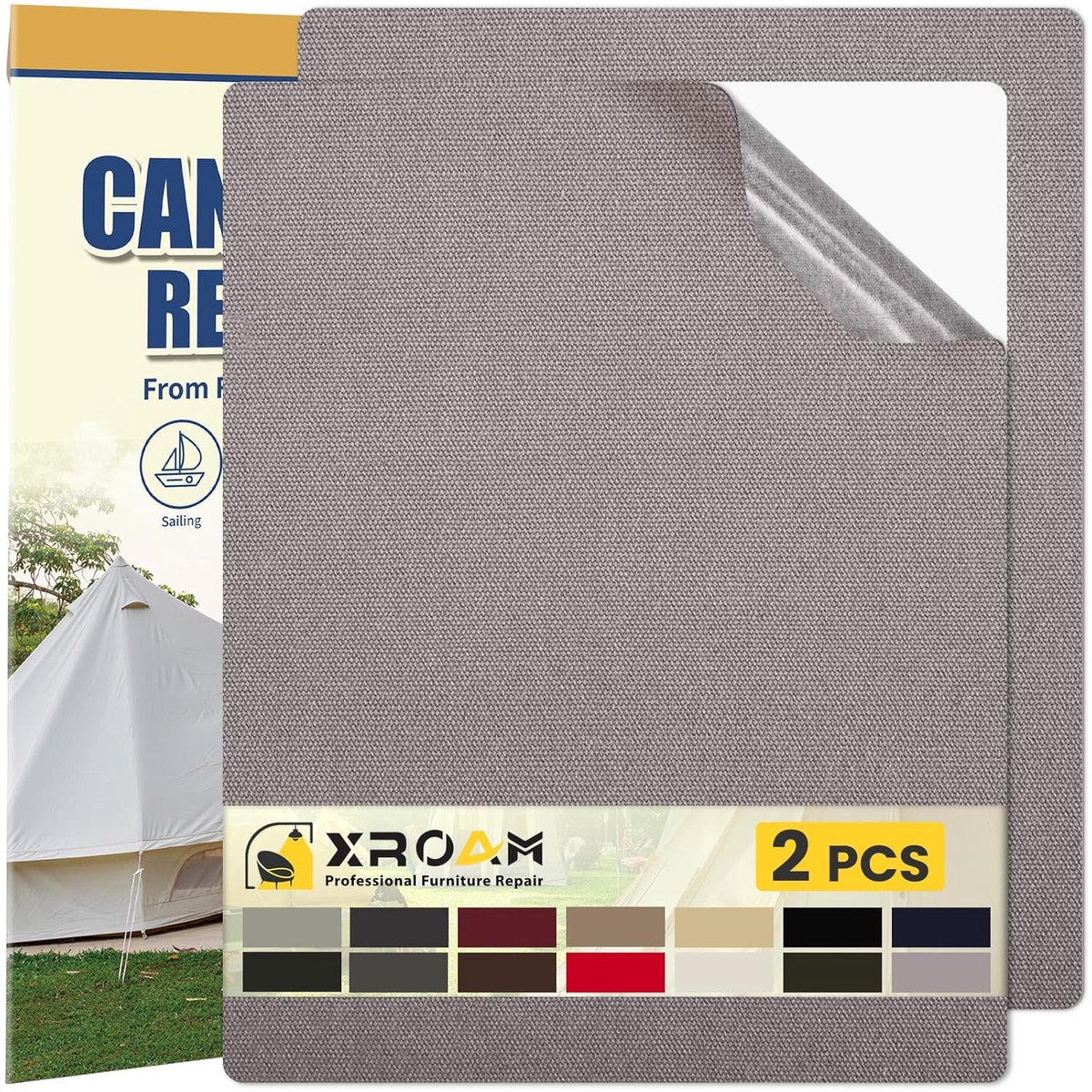 Stoffen Reparatiestickers - Zelfklevende Patches - Snelle Reparatie - Waterdicht & Kleurecht - 21 x 30 cm - Grijs