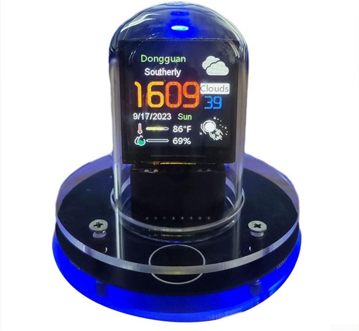 Smart Weerstation Klok - Digitale Kalender - Thuis Gebruik - WIFI Automatische Updates - 10 x 10 x 10 cm