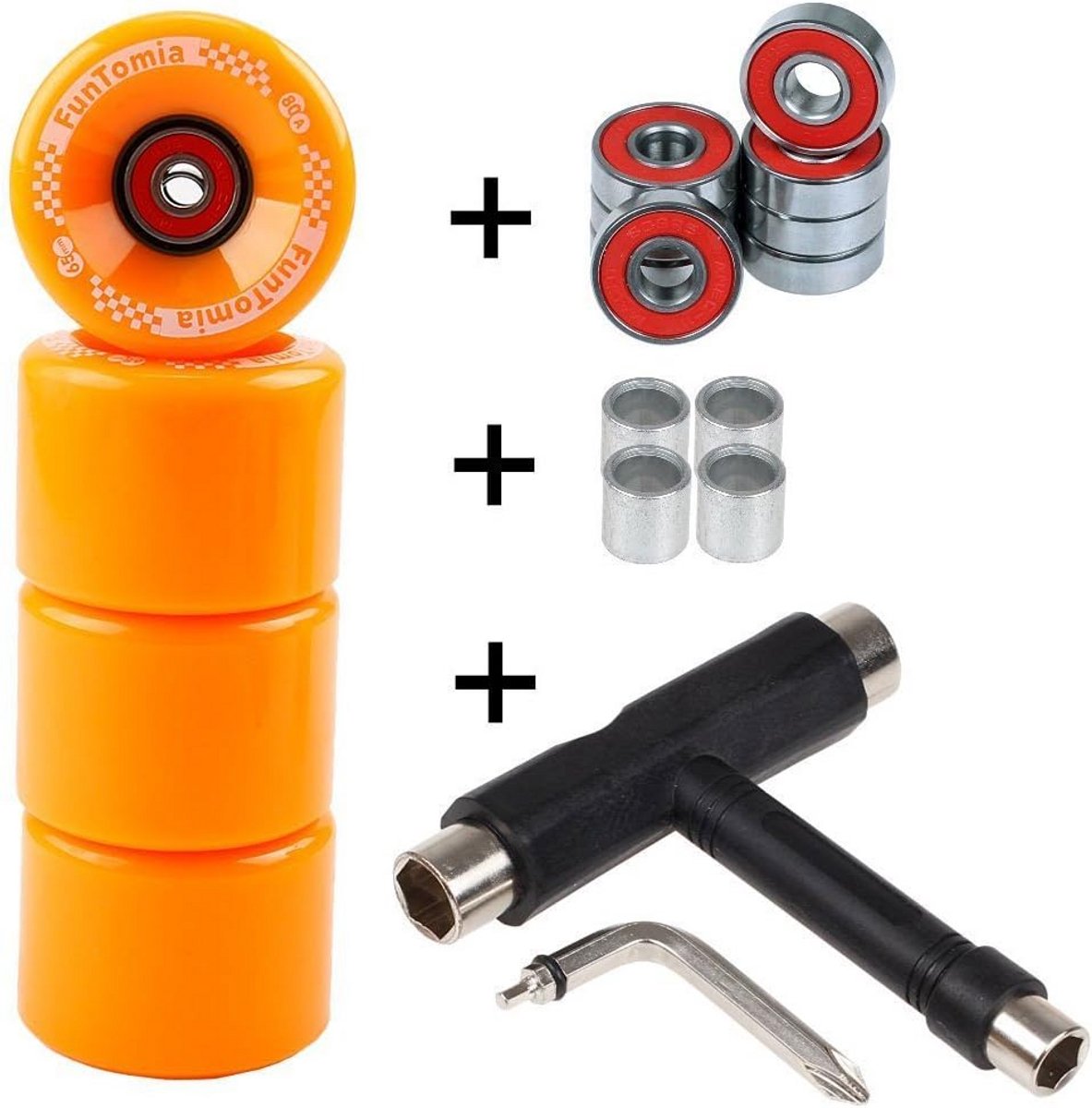 Longboard wielen Skateboard rollen Freeriden dancing Incl. kogellagers 65x45mm 80A