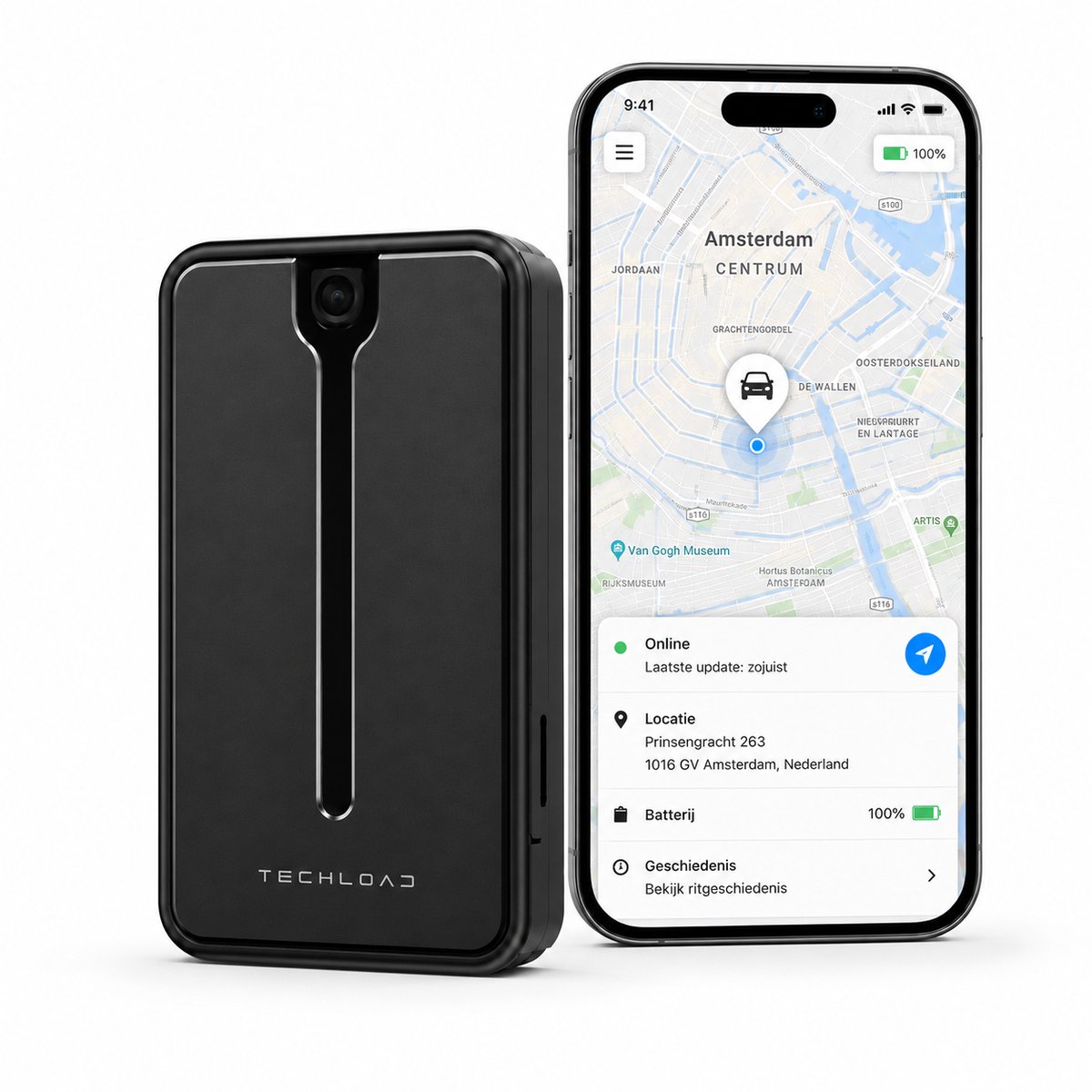 Techload GPS Tracker Auto 4G - Magneet - Realtime App - 1100 mAh