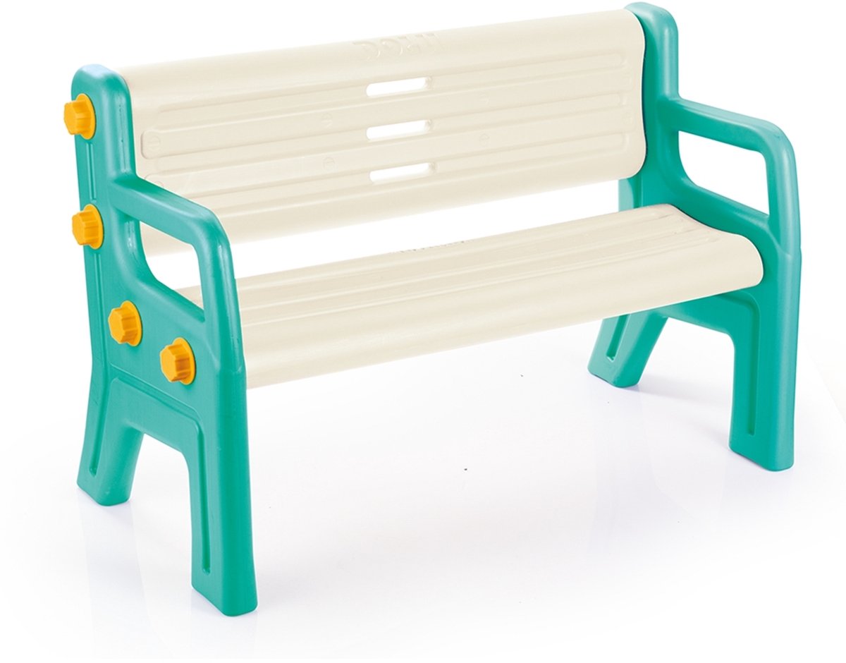 Dolu Bank 109.5x50x67 cm Groen/Wit/Geel