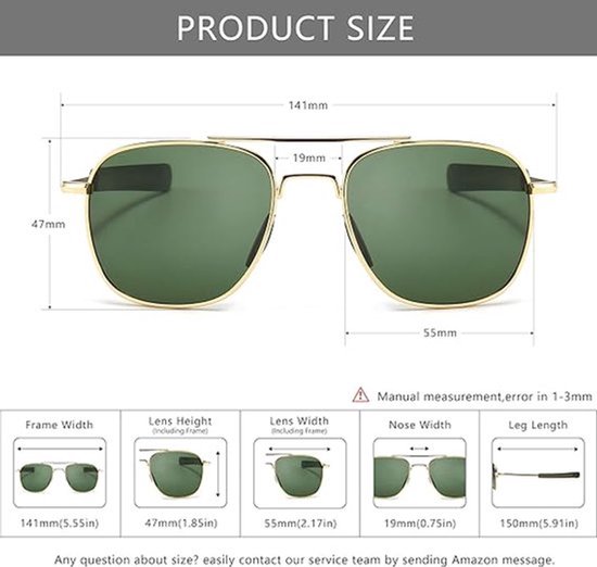 Men's military polarized aviator sunglasses with bayonet-style temples van Merkloos — afbeelding 3