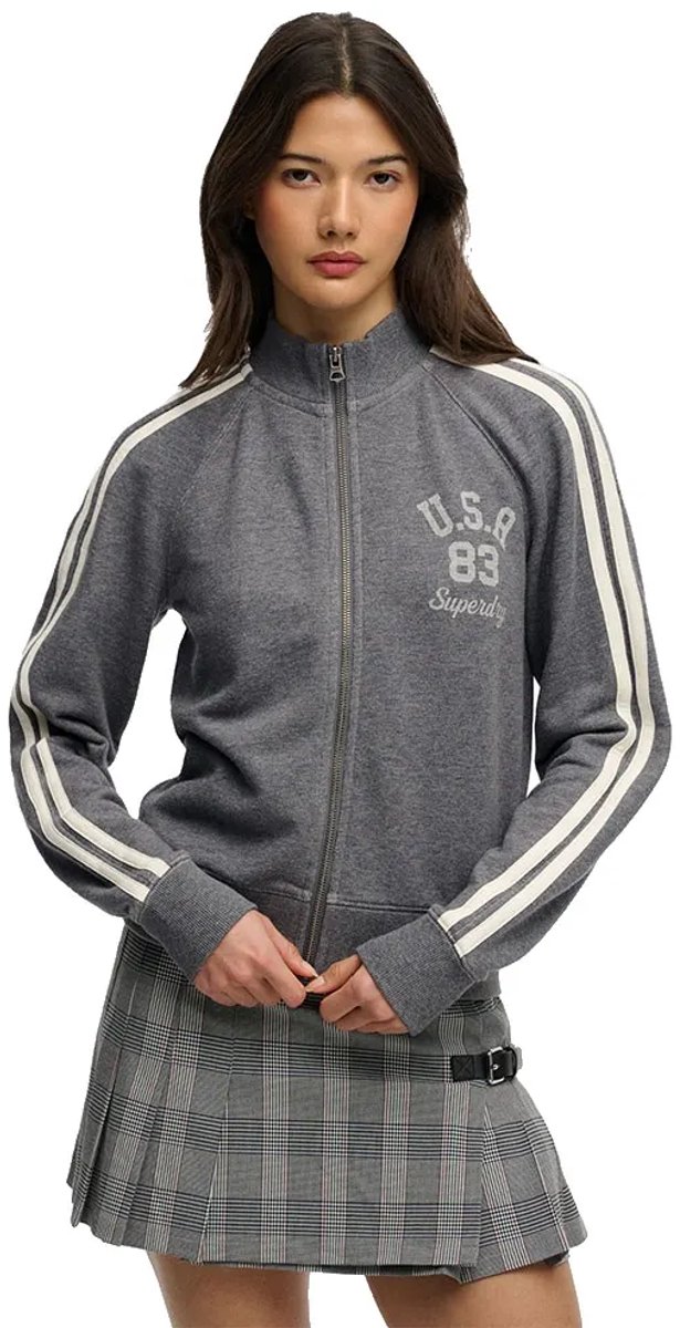 Superdry Athletic Essentials Trainingsjack Met Rits Dames Hoodies Antraciet