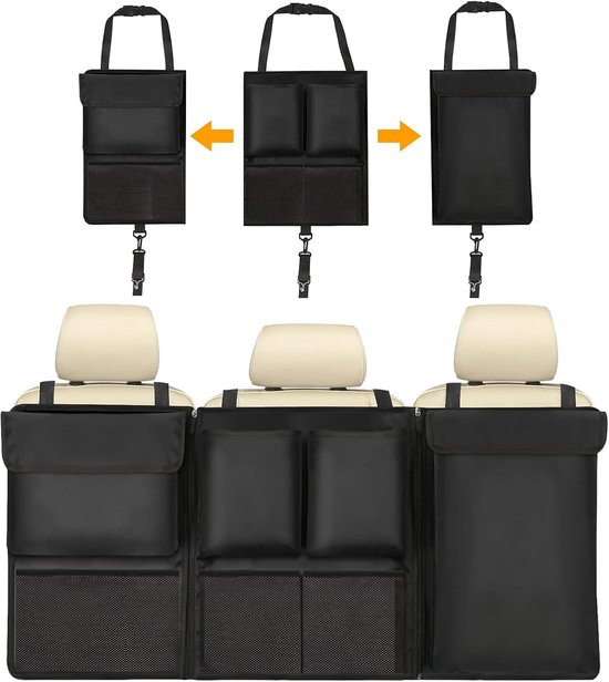 Kofferbak Organizer tas - Organizer auto - Kofferbak opbergbox - Ophangbaar en Opvouwbare - Waterdicht Auto Opbergtas - Kofferbak tas - Boodschappen kofferbak - Voor alle SUV's, stationwagons en jeeps - 90*46CM - Zwart