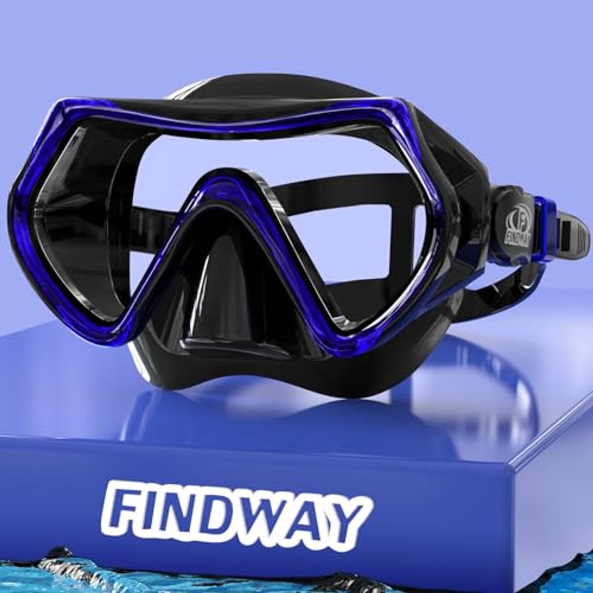 Duikmasker Volwassenen - Snorkelmasker Zwemmasker - Onderwater Ontdekking - Helder Gehard Glas - Unisex - Zwart Blauw