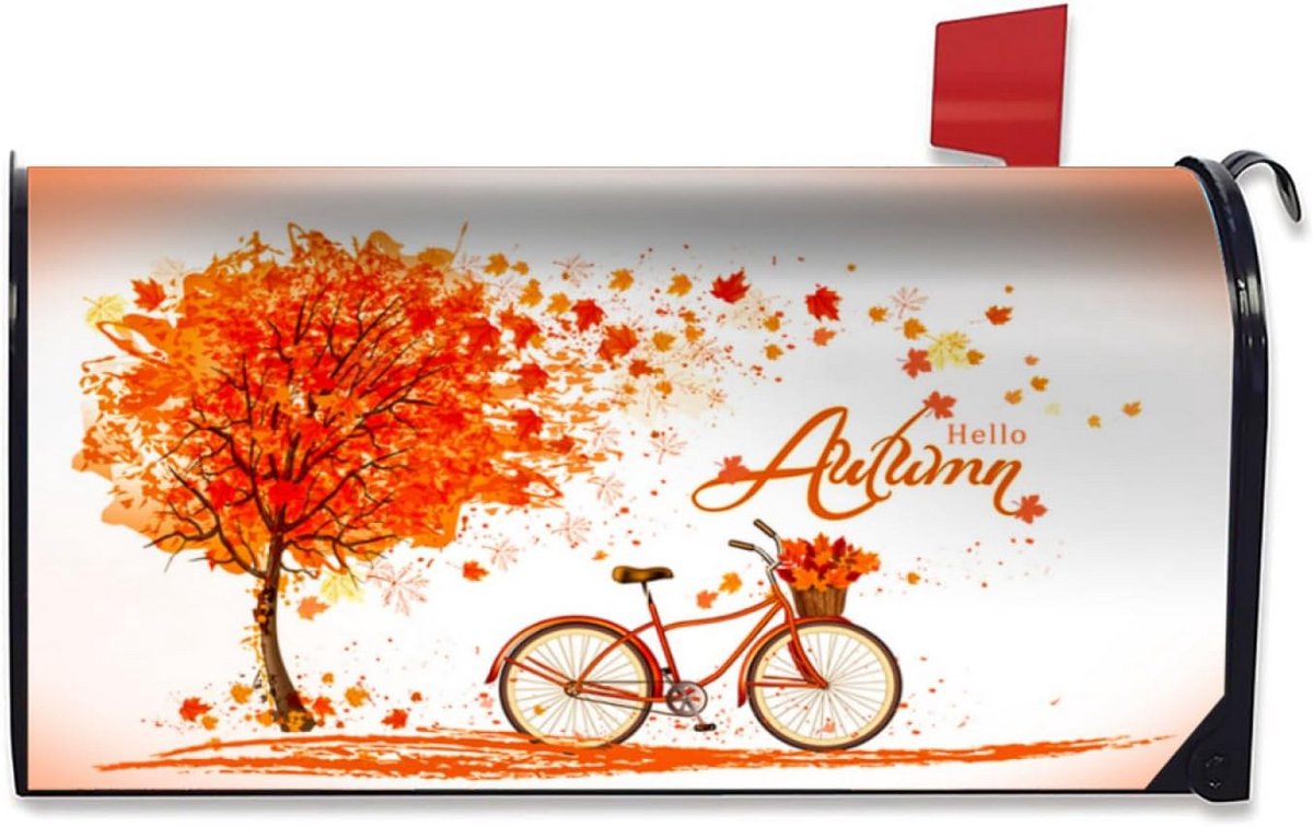 Brievenbus Cover - Decoratie Wrap - Tuin Aankleden - Magnetische Bevestiging - 48x51 cm - Herfstkleuren