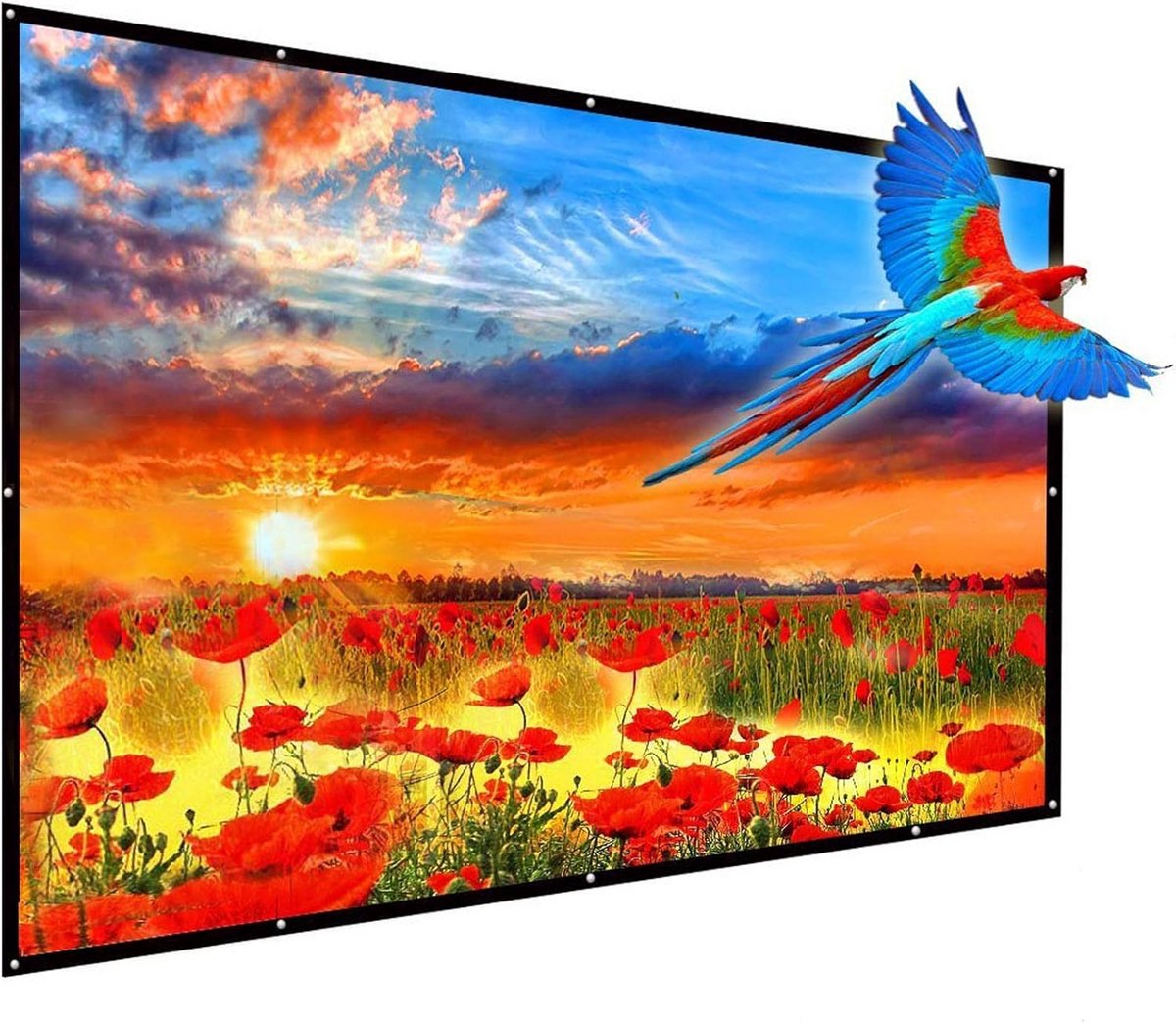 Draagbaar projectorscherm - Opvouwbaar scherm - Thuisbioscoop creëren - Kreukvrij polyester - 180 inch diagonaal - Wit