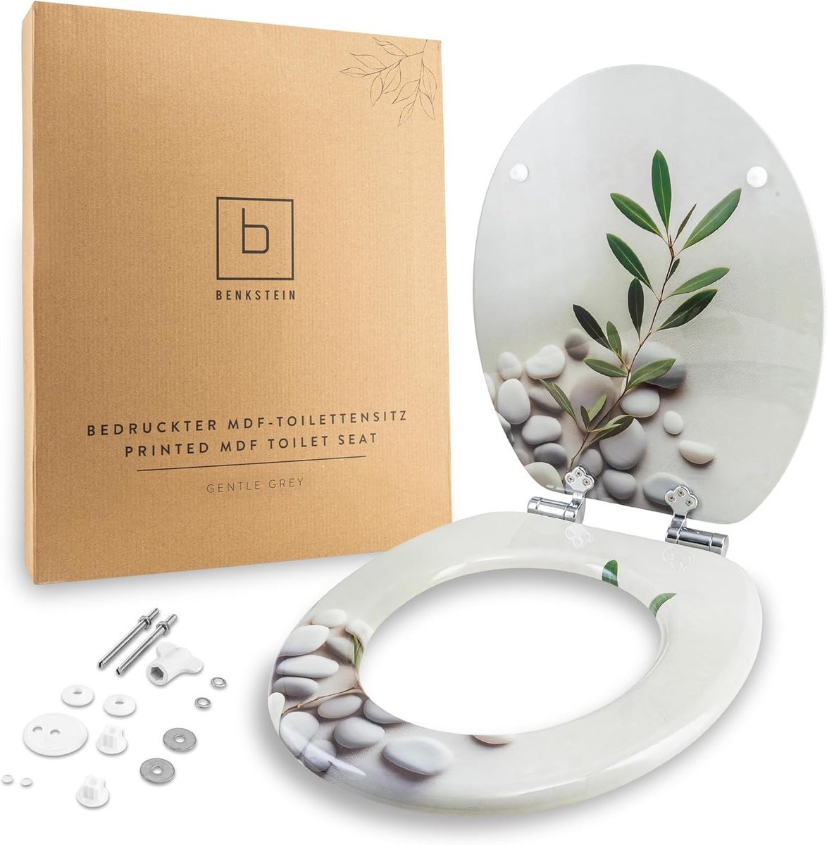 Toiletbril - Toiletdeksel - Badkamer Vernieuwen - Antibactarieel Duroplast - 435 mm Lengte - Soft Grey