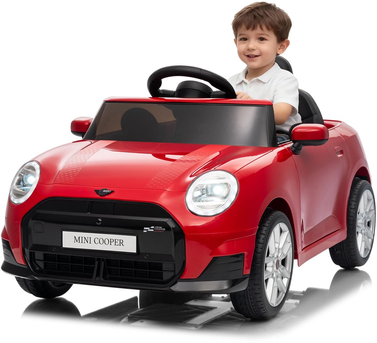 Triumpunpre - Kinder Elektrische Auto 12V - Afstandsbediening - LED & Muziek - Claxon (Rood, Vanaf 3j)