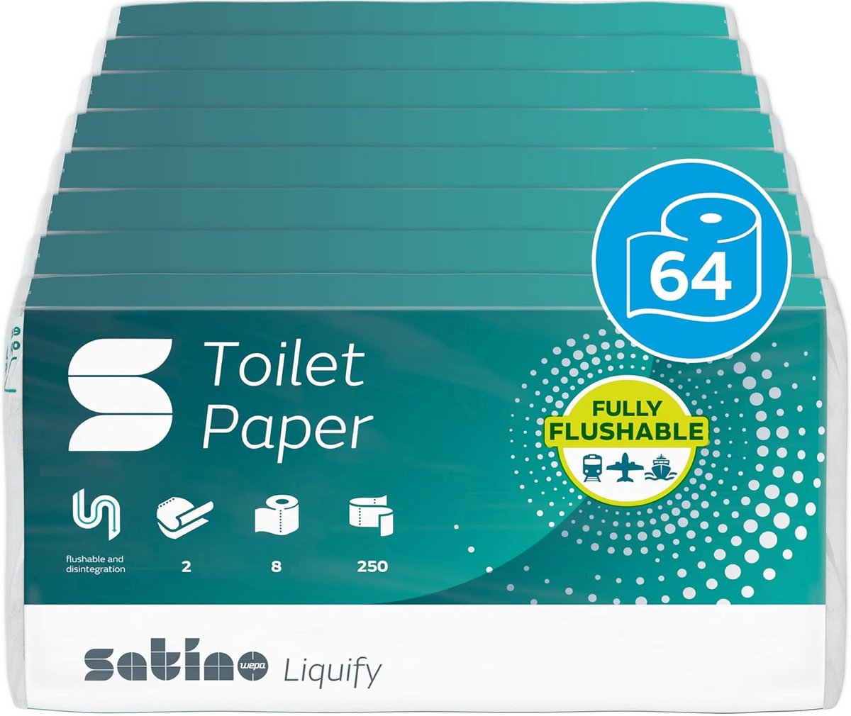 Camping Toiletpapier - Oplosbaar papier - Reizen en outdoor - Snel oplossend - 64 rollen - Wit