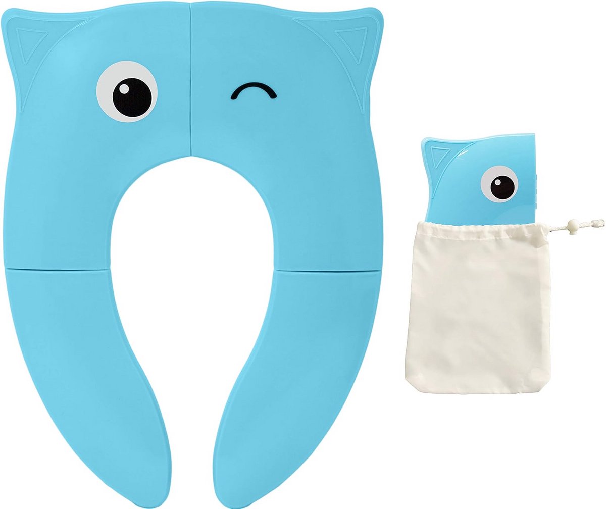 Potty Training Seat - Kinder Toilet - Zindelijkheidstraining - Opvouwbaar en Draagbaar - Universele Pasvorm - Blauw