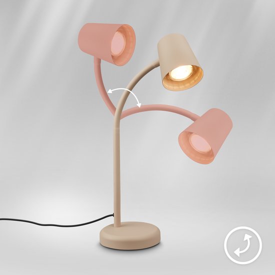 BRILONER Skriva - Tafellamp - bureaulamp - met snoer - draaibaar tafellampje - excl. GU10 - 13 x 38,5 cm - beige van Briloner — afbeelding 2