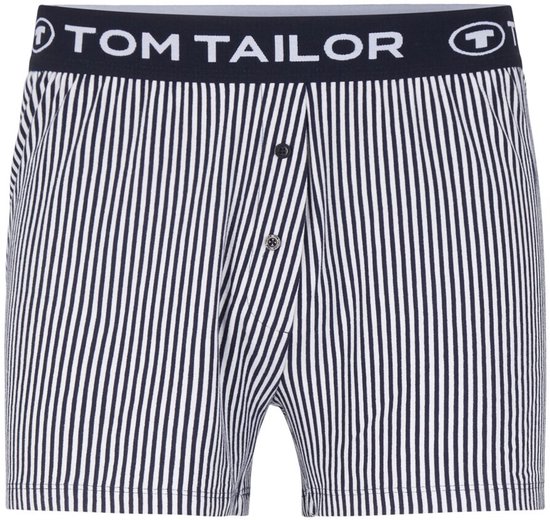 Tom Tailor - Pyjamashort met streeppatroon - Maat 44 - blue stripes