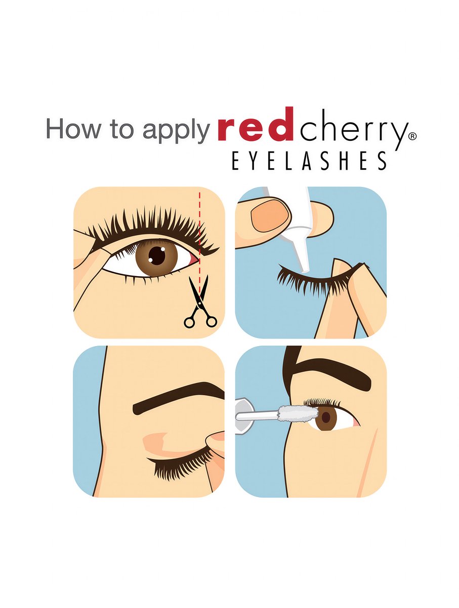 Red Cherry Eyelashes Bandwimpern 43 - 4 Pairs