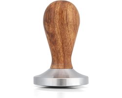 Koffiestamper - Espresso pers - Espresso bereiden - Ergonomisch houten handvat - 58mm basis - Natuurlijk