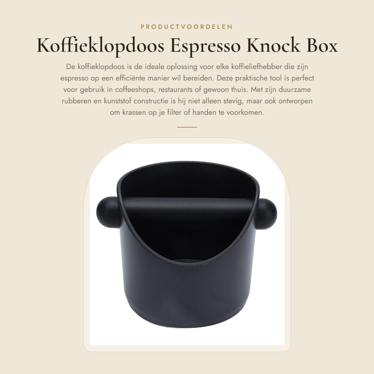 Dailygoods- Koffieklopdoos - Met Verwijderbare Knock Bar - Antislipbasis - Vaatwasmachinebestendig - Duurzaam - Grote Capaciteit - Koffieafvalbak