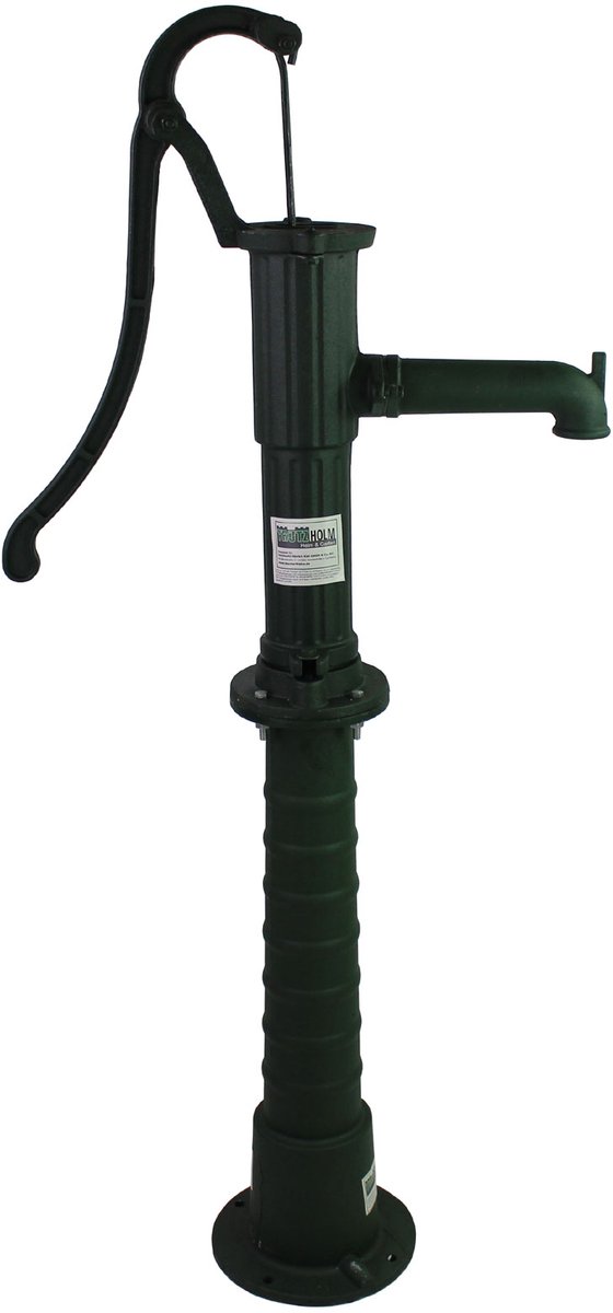 TRUTZHOLM - Gietijzeren Handzwengelpomp + Pompstandaard Set - Klassieke Traditionele Zwenkpomp - Complete Tuinpomp Set Groen