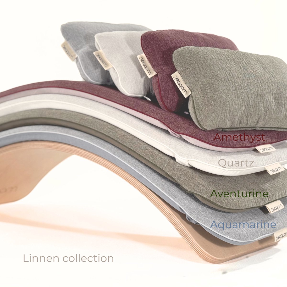 Wobbel Pillow - Kussen voor Wobbel Balansbord Large en XL - Velours Quartz - Sand - OEKO-TEX - Wasbare Hoes