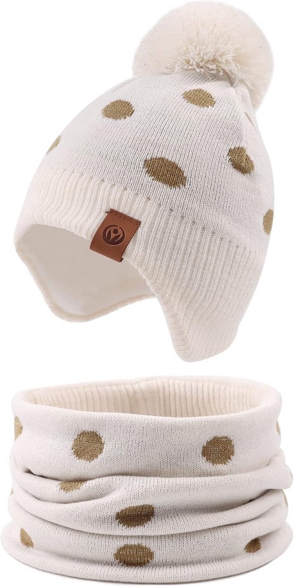 Baby Wintermuts - Kinder Muts - Warm Blijven - Met Bijpassende Sjaal - 0 tot 7 Jaar - Groen