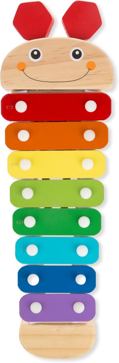 Houten Xylofoon - Muziekinstrument Kinderen - Muziek Ontdekken - Regenboog Kleuren - 18 inch - Multicolor