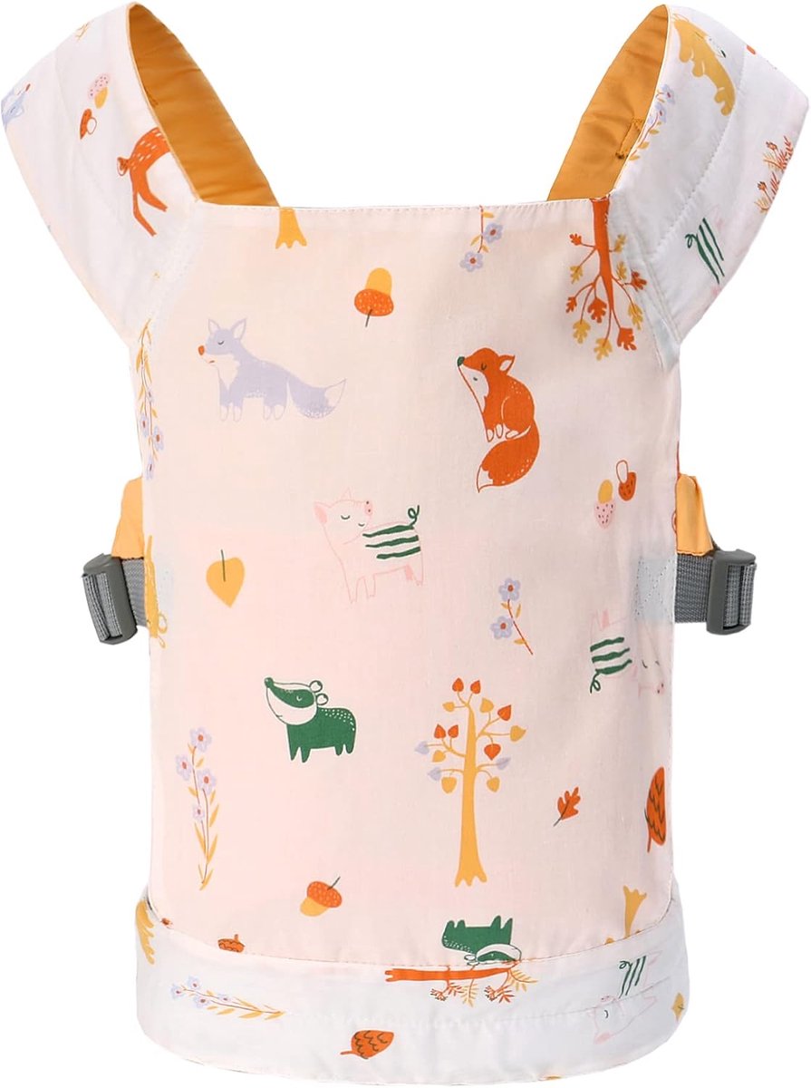 Babypop Draagzak - Poppenhouder Speelgoed - Rollenspel Spelen - 3 Draagmanieren - 30 x 19 cm - Bos