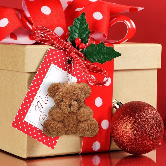 Mini Pluche Beren - Zachte Knuffels - Decoratie & Cadeaus - Met Hanger - 6 Stuks 10 cm - Bruin — afbeelding 4