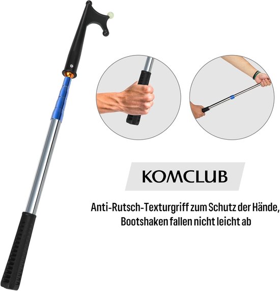 Telescopische Boothaak 134 cm - Licht Drijvend met Lichtgevende Parels & Antislip Handvat - Verstelbare Boothaken voor Ankeren, Docken en Opruimen op Water — afbeelding 4