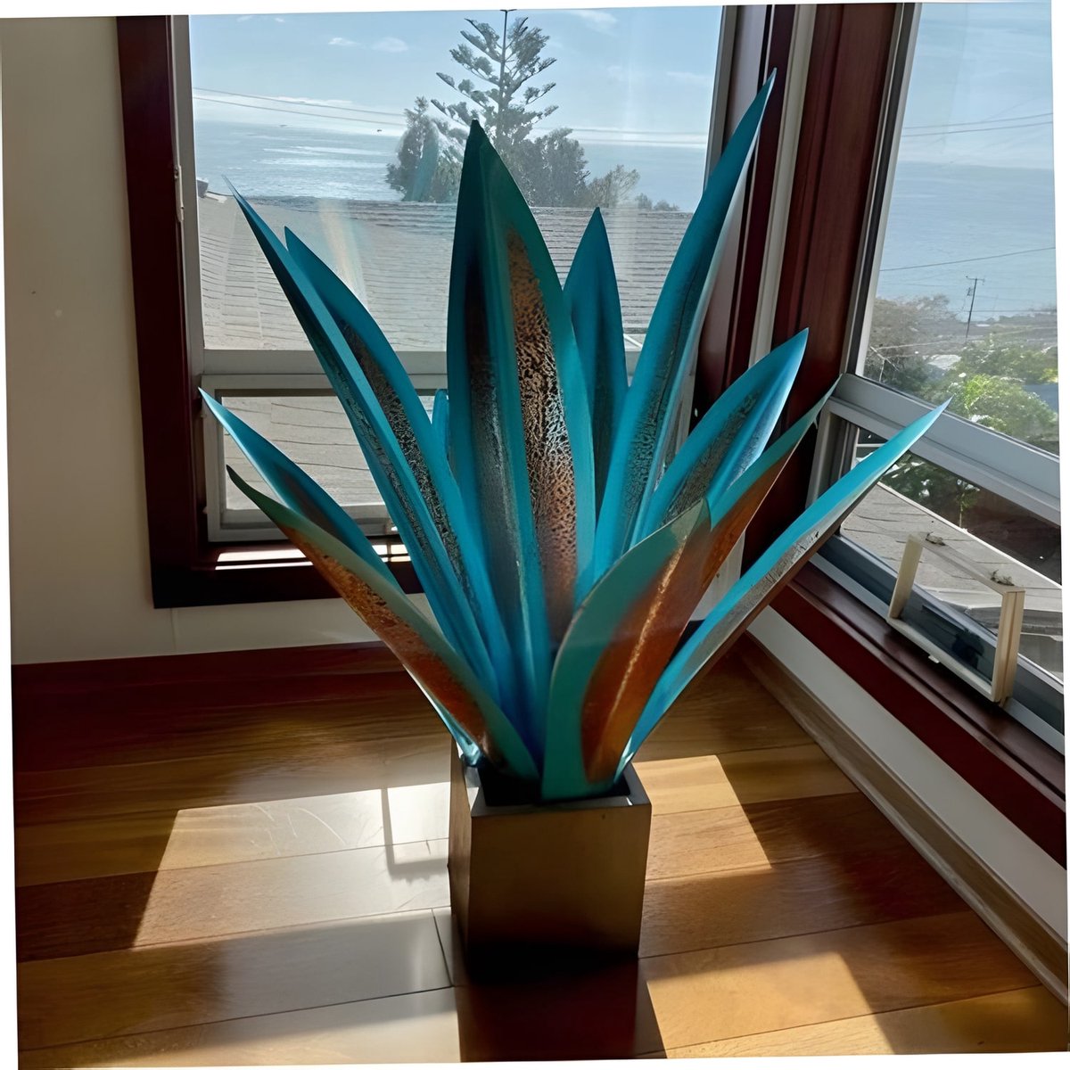 Verdelux - Metalen blauwe tuindecoratie, 55 cm hoog