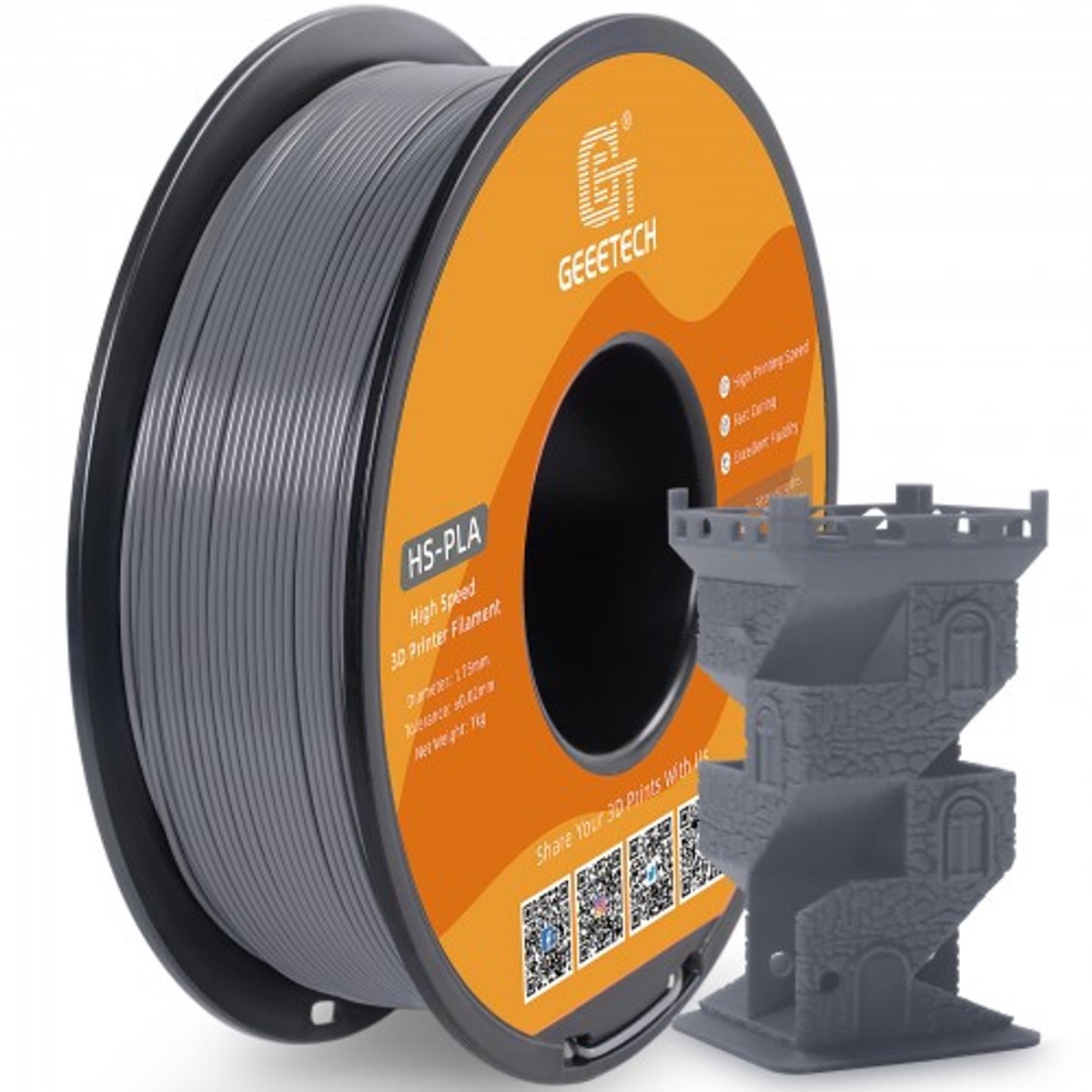 Geeetech - PLA HS Grey (1.75mm - 1kg)