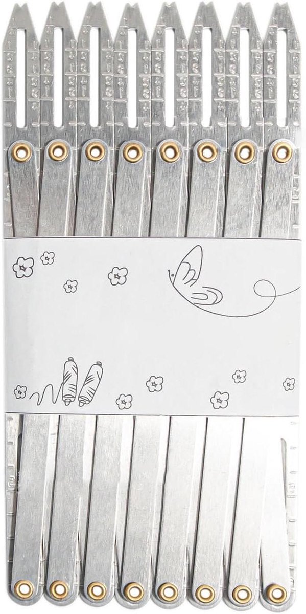Naai Hulpstuk - Verstelbare Divider - Gelijke Afstanden - Metaal Roestvrij - 3x6 Inch - Zilver