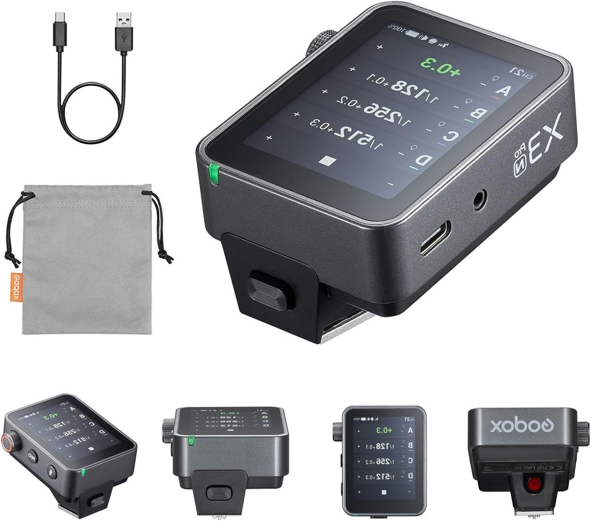 TTL Trigger voor Nikon Camera's - Draadloze Flitsontspanner met Full Colour Touchscreen, 32 Kanalen, 16 Groepen en 3 Opnamemodi met Oplaadbare Lithiumbatterij en App-ondersteuning