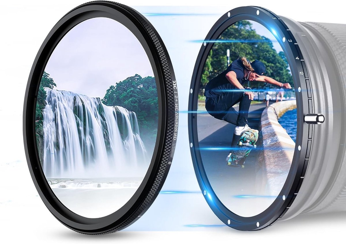 82mm Variabele ND Filter 10-Stop - ND2.5 tot ND1000, Neutraal Grijs Filter voor Canon en Sony Lenzen