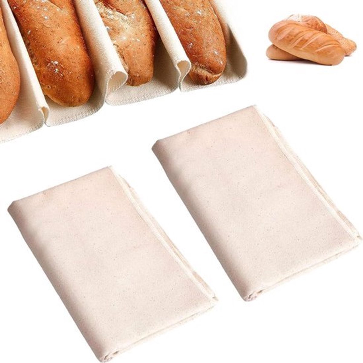 Linnen deegdoek 75 x 45 cm - premium bakkerslinnen voor het bakken van deeg en fermenteren