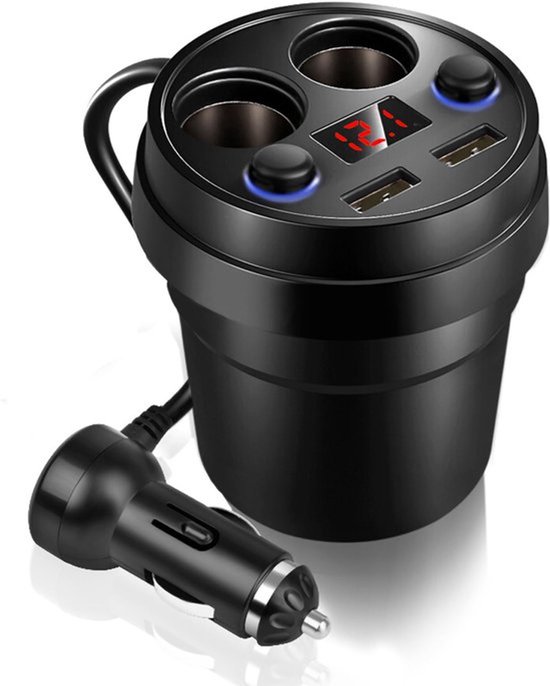 Dubbele USB Auto Oplader, Snelle Auto Oplader, Mini Draad, Multifunctionele Sigarettenaansteker voor Telefoon en Tablet PC, Compatibel met Veel Soorten Mobiele Telefoons