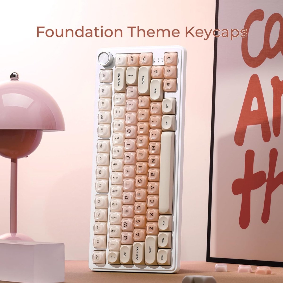 Draadloos Toetsenbord Keycaps - Roze thumbnail 3