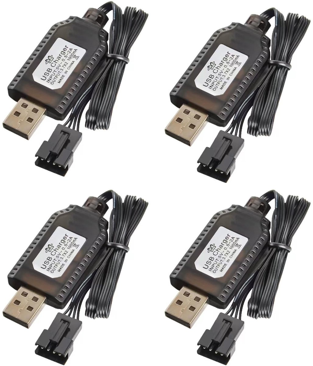 Zeynomax - LiPo Batterij Lader - USB Oplader - Handig voor RC voertuigen - Compact formaat - 7.4V LiPo Batterij - Geschikt voor Drones en Quadcopter