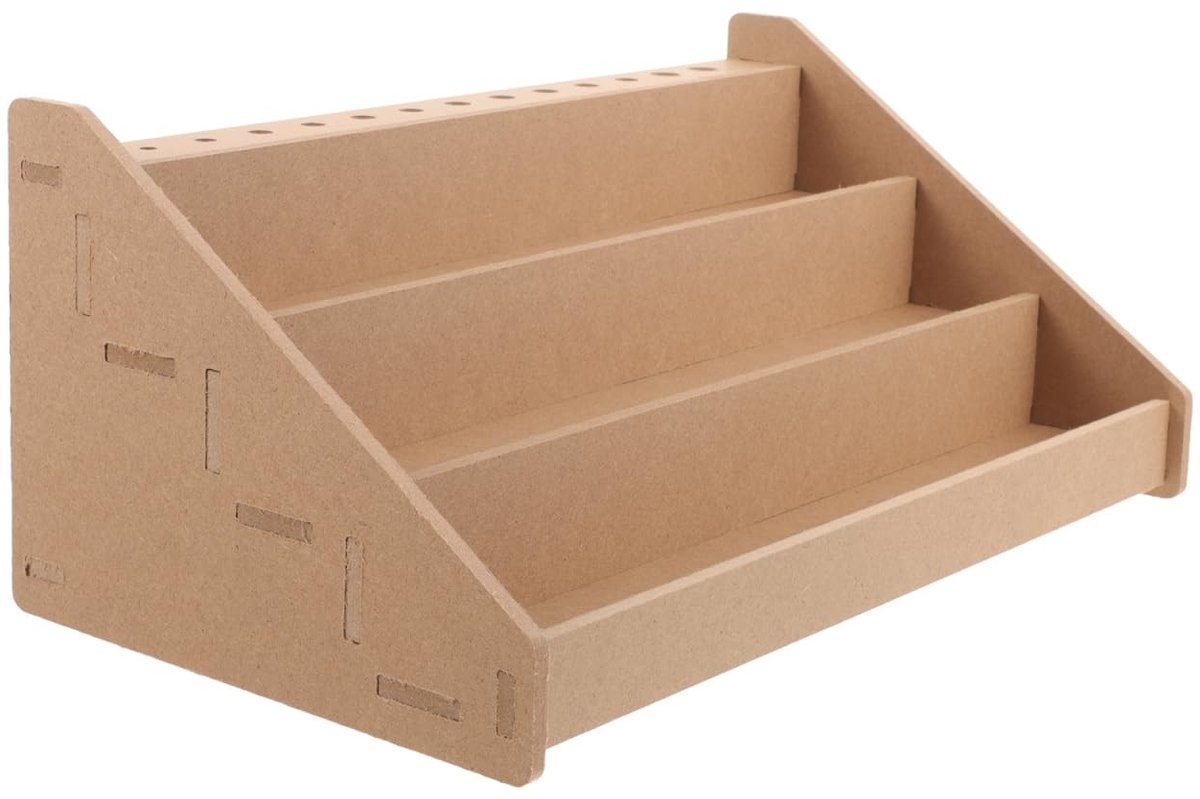 Vlemico - Acrylverfhouder - Organizer voor Penselen - Houten Opbergoplossing - 15 Vakken - Kunstmaterialen - Tafel- en Bureau Organizer - Creatieve...