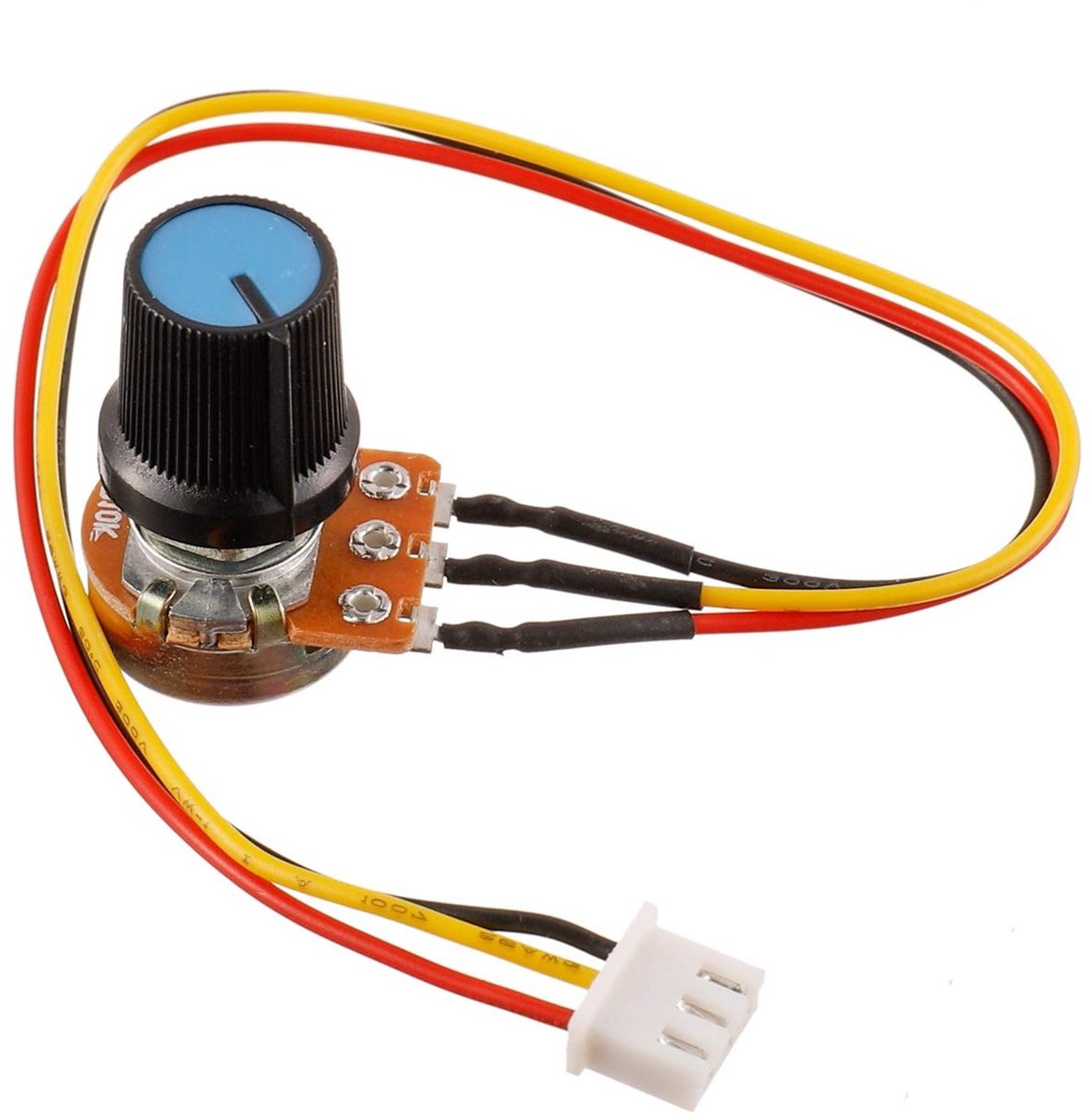 Knurled Shaft 3 Terminals Linear Taper Rotary Potentiometer 10K Ohm met XH2.54-3 Pin Connector - Set van 2 Stuks voor Elektronische Toepassingen, Variabele Weerstand en Carbon Film