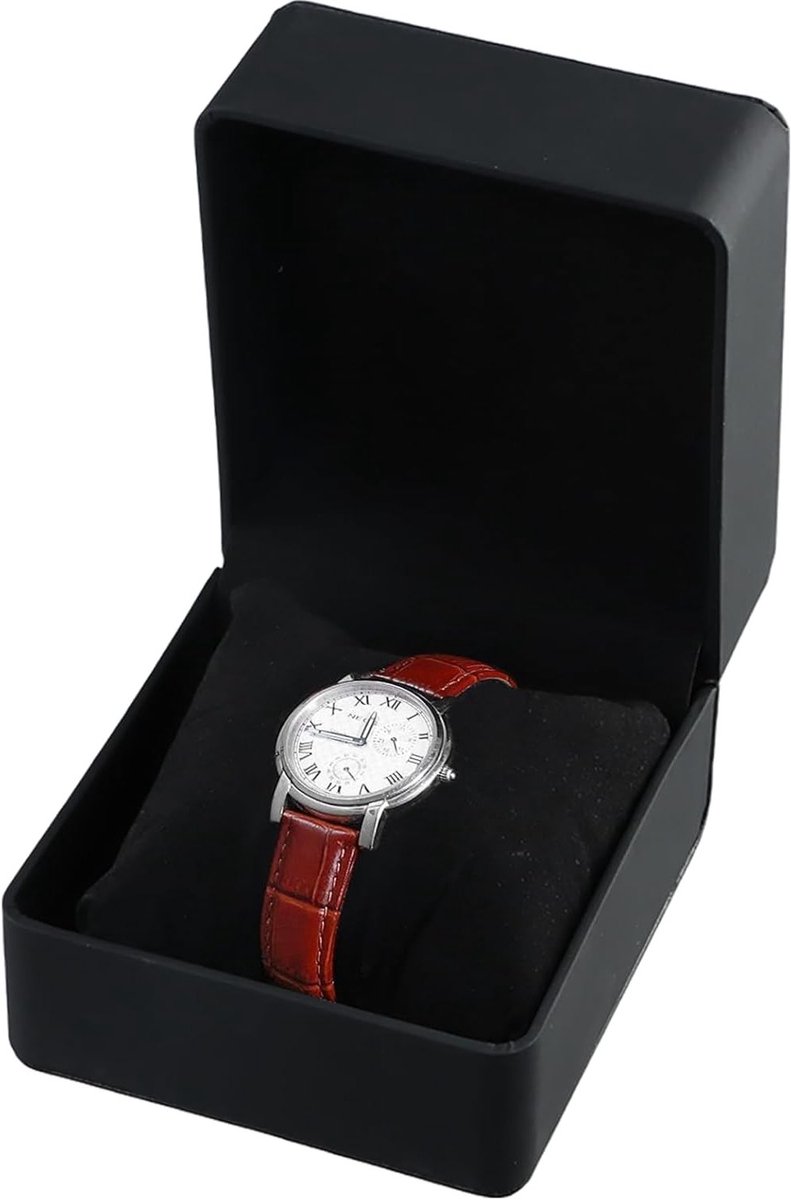 Elegante Reis Horlogedoos van PU Leer met Verwijderbare Kussen, Perfect Cadeau voor Mannen en Vrouwen, Matte Zwart en Ruimte voor Meerdere Horloges
