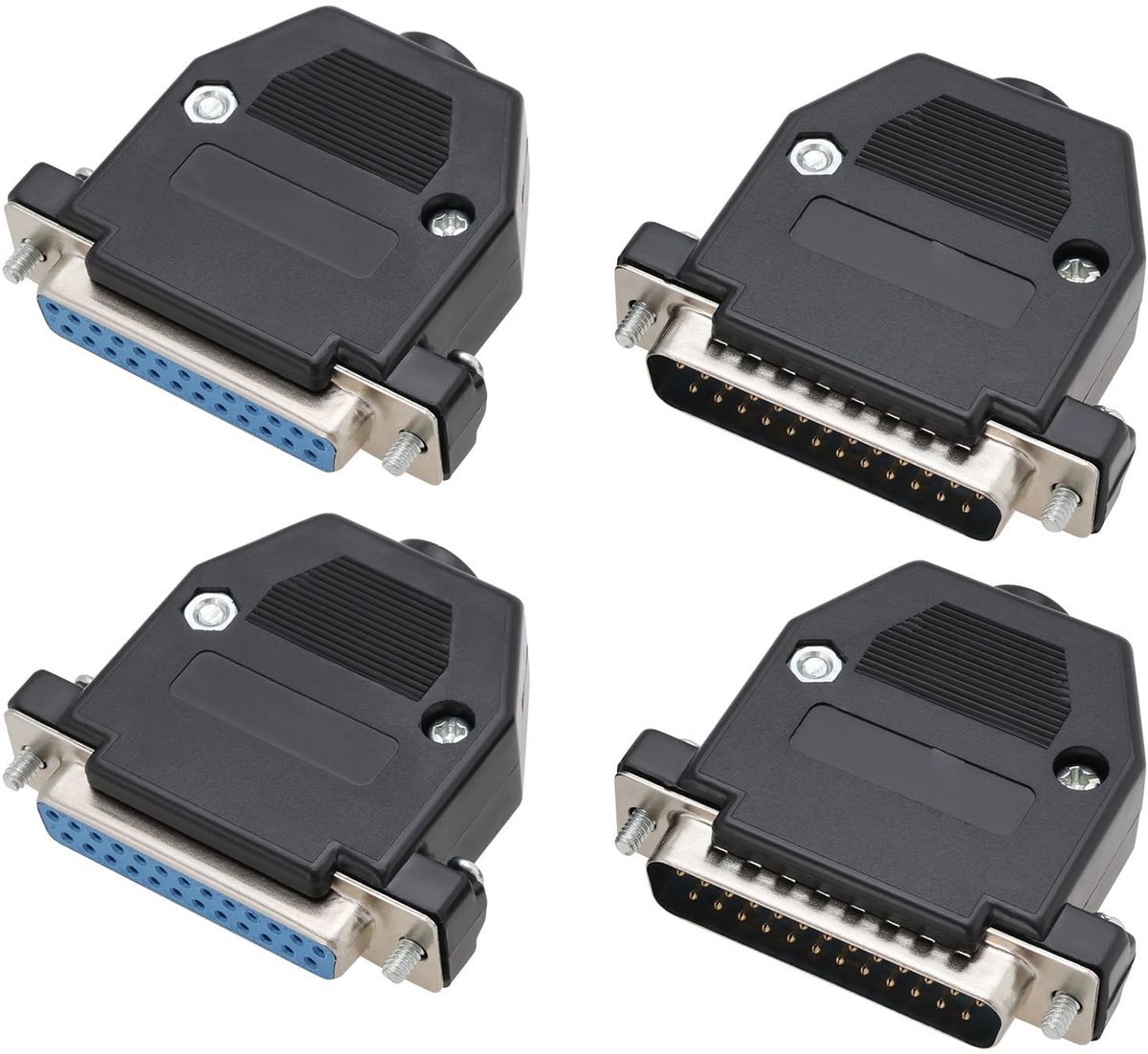 Livia home - DB25 connector - 2 paar mannelijke vrouwelijke - Zwarte shell - Seriële poort connector - 25-pins - Geschikt voor diverse toepassingen -