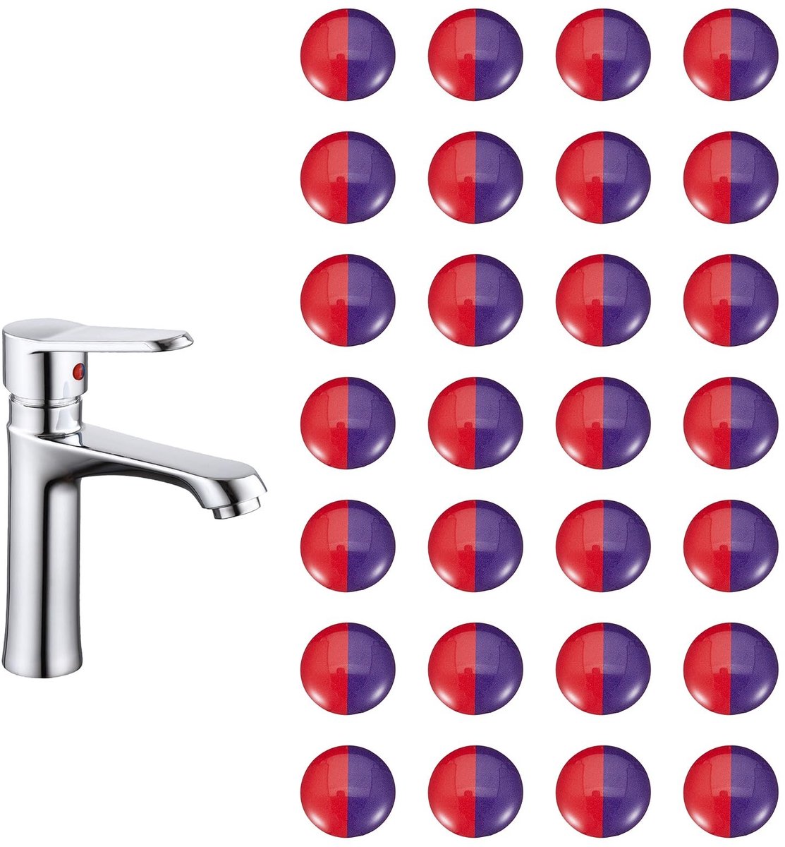 Dailygoods - Taps Stickers - Hot & Cold Water Labels - Voor Keuken en Badkamer - Makkelijk aan te brengen - Waterdichte stickers - Heldere labels - Ge