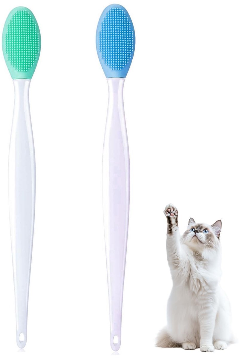 Elzusha - Kat Acne Kin Behandeling - Zachte Siliconen Kinborstel - Verzorging voor Katten en Honden - Grooming Accessoire - Ideaal voor Puppies