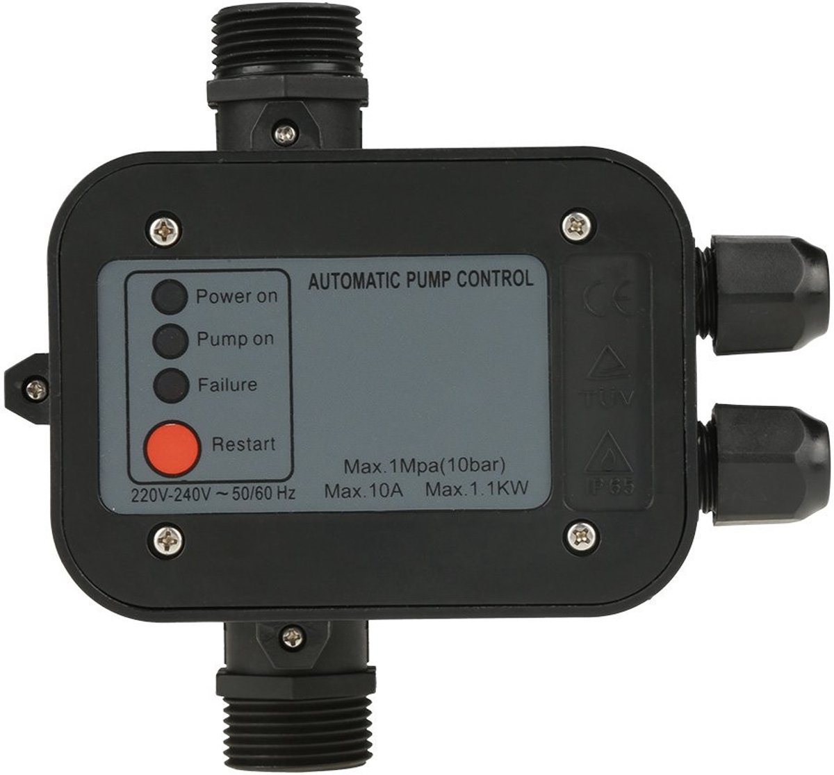 Dailygoods - Drukschakelaar voor Waterpomp - Automatische Drukregelaar - Efficiënt en Betrouwbaar - 220V - Geschikt voor Tuin en Zwembad - Eenvoudige