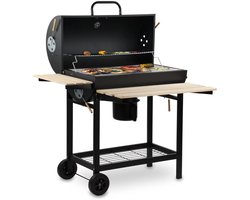 LeeuwenChoice® BBQ Pro Serie - Houtskool BBQ Wagen - 32x76x81cm Grill - Verrijdbaar met Wielen - Met Deksel & Thermometer