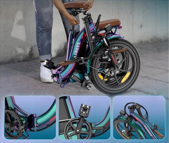 Fafrees F20+ Pro Opvouwbare Elektrische Fiets - 36V 25Ah Accu, 120km Bereik, 7-Speed Shimano, 20"x3.0" Banden - Grijs van FAFREES — afbeelding 4
