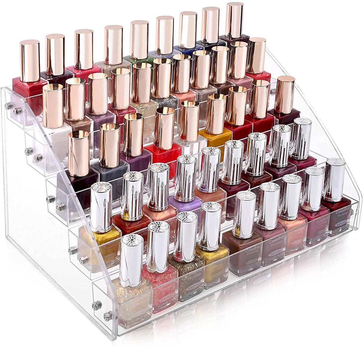 Dailygoods - Nagellakrek - Acryl Make-up Organizer - Duurzaam en Stevig - Helder - Vijf Lagen - Perfect voor Nagellak en Cosmetica - Ruimtebesparend