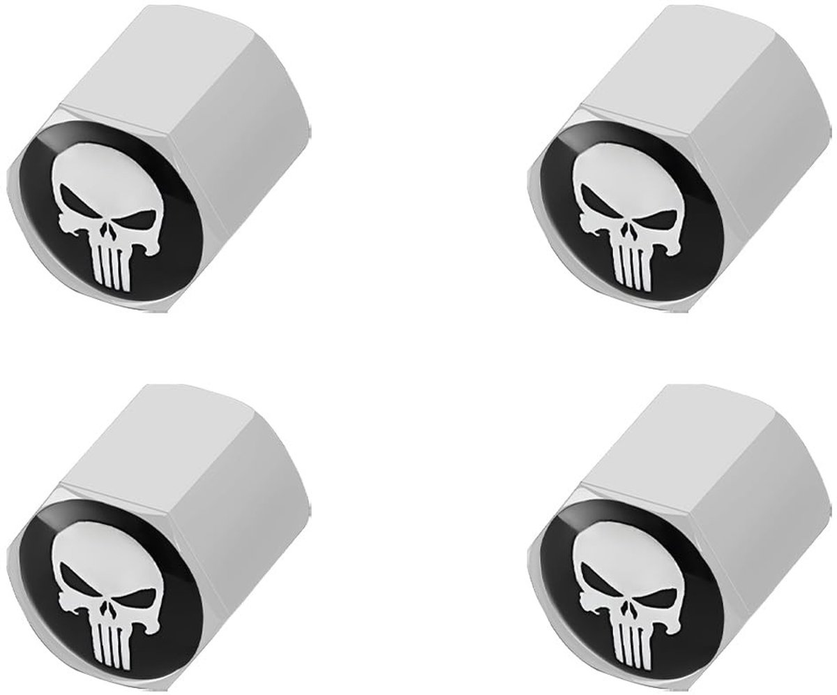 Dailygoods - Skeletbanden - Ventieldoppen - Gepersonaliseerd - Zilver - Autoaccessoires - Decoratie - Universeel